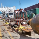 Cook Inlet-A 160' long tremie pipe was used to carry fast-setting grout to the bottom of platform.