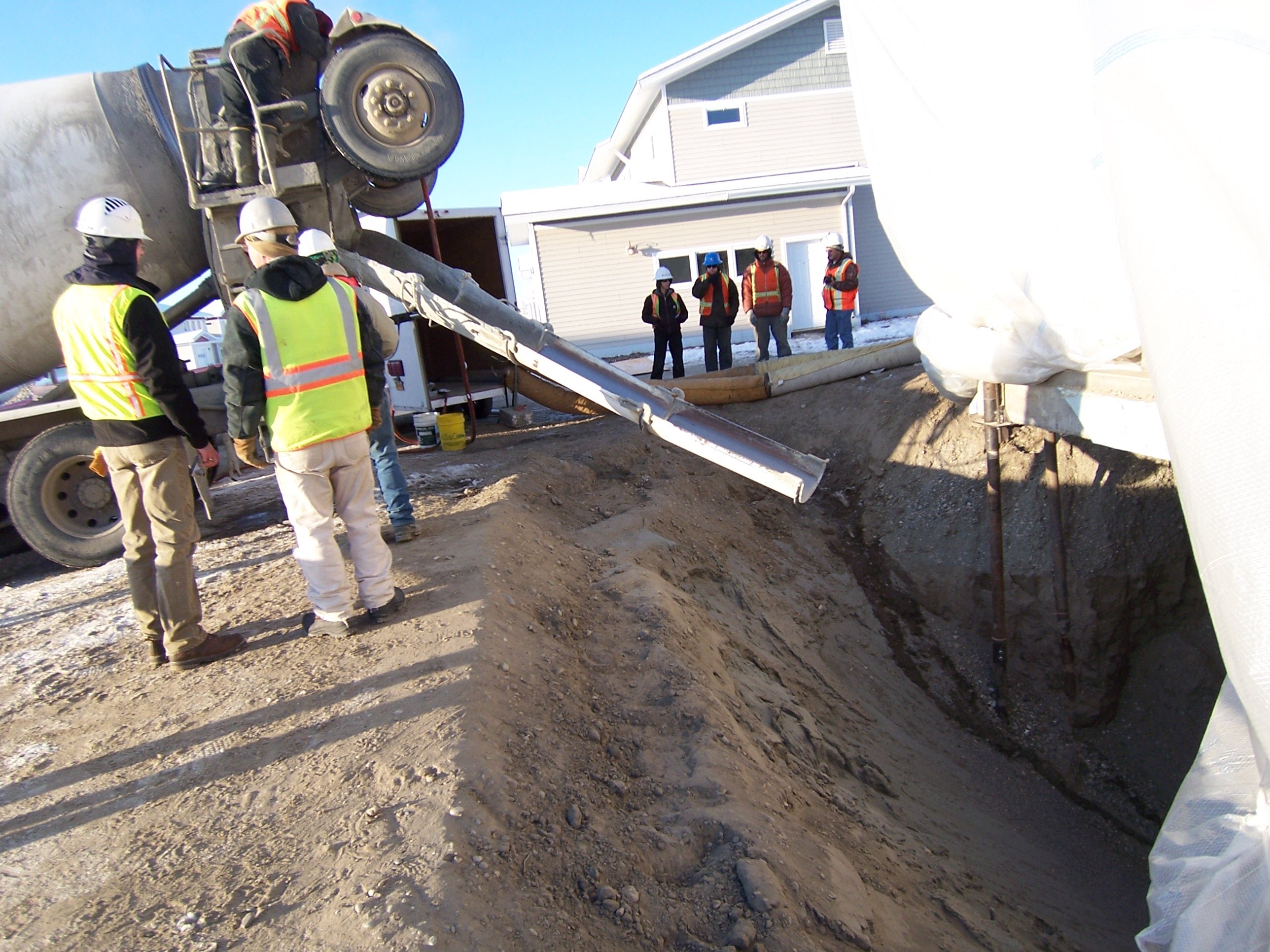 Fairbanks - Cellular concrete was used as backfill in winter for the excavation of buried munitions under newly constructed homes on base.