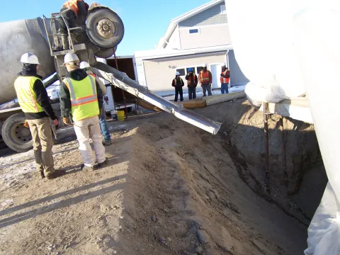 Fairbanks - Cellular concrete was used as backfill in winter for the excavation of buried munitions under newly constructed homes on base.